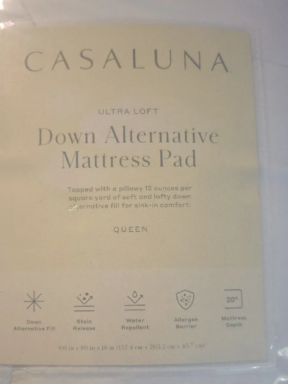 Casaluna White Ultra Loft Down Alternative Mattress Pad - Queen